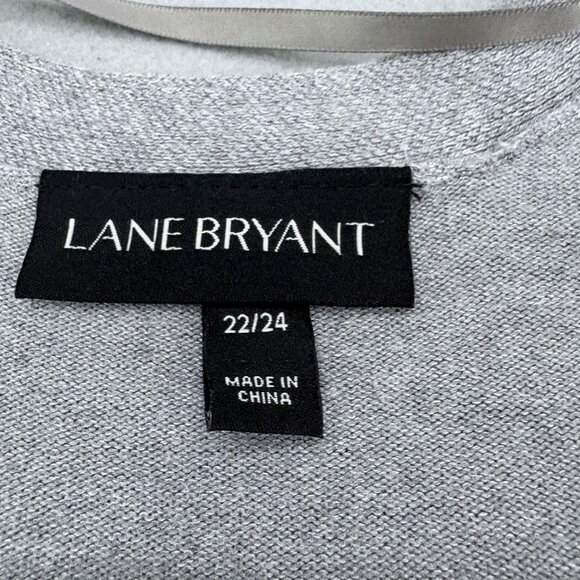 Lane Bryant Cardigan Sweater 22/24 Women’s Gray Open Front 3/4 Sleeve‎ Wide Hem - Picture 4 of 7